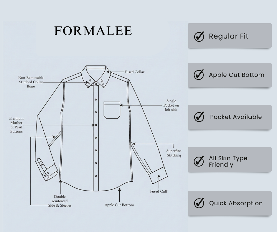 Bespoke Premium Cotton Almond Gingham Checks Formal Shirt