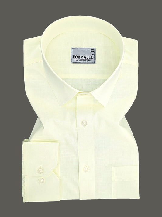Imperium Premium Cotton Lemon Yellow Formal Shirt