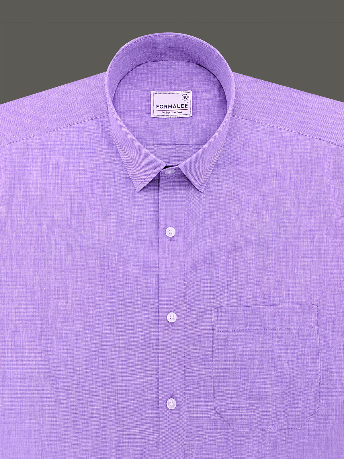 Premium Cotton Lucenzio Lavender Purple Formal Shirt