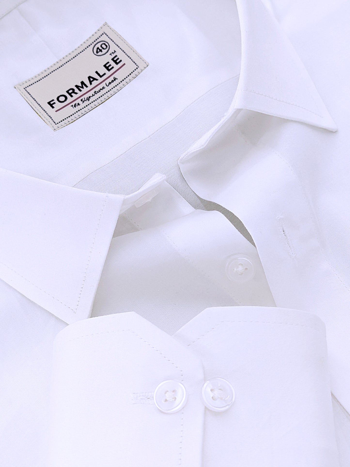 Lucentia Premium Cotton Bright White Formal Shirt