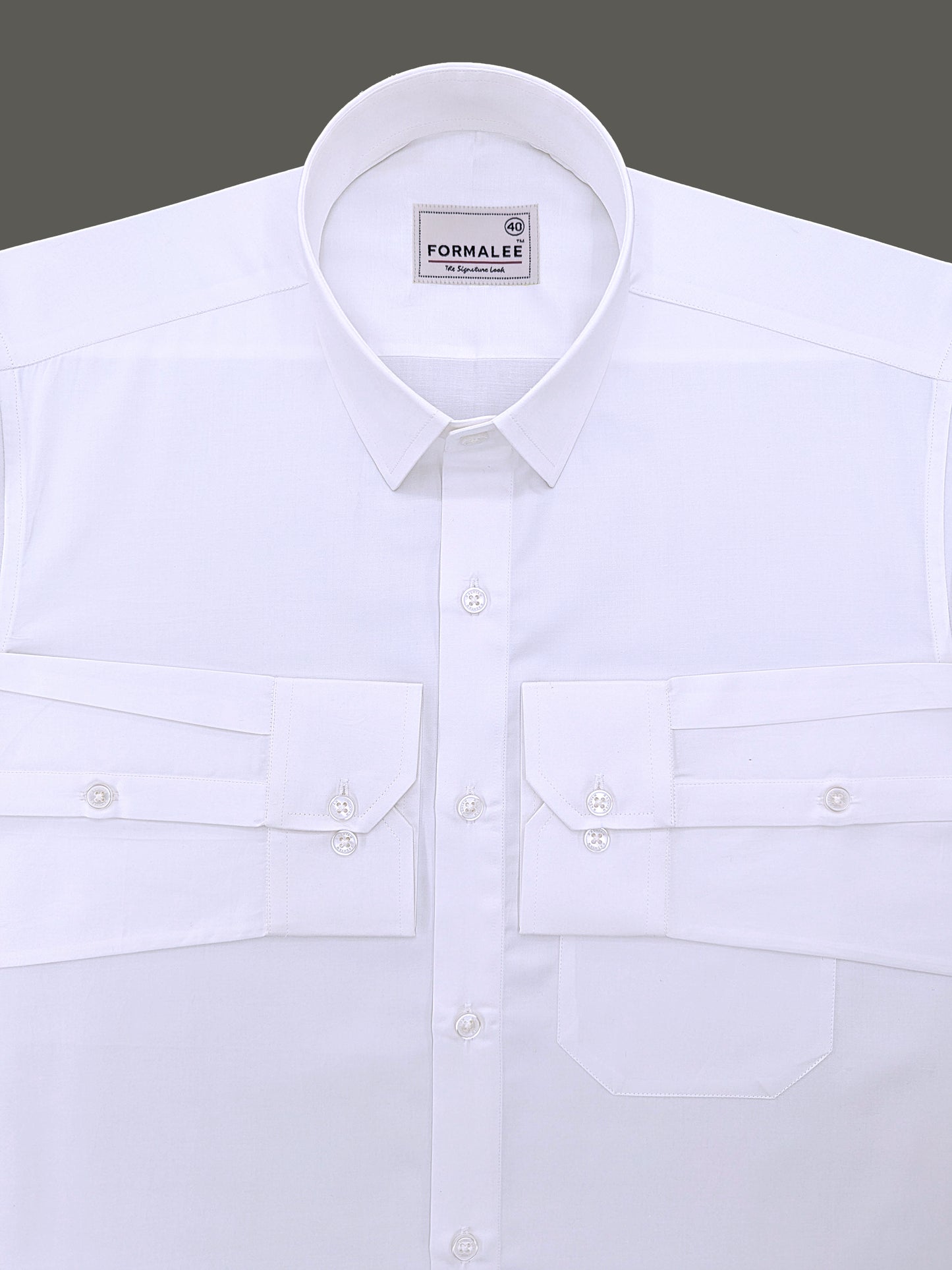 Lucentia Premium Cotton Bright White Formal Shirt