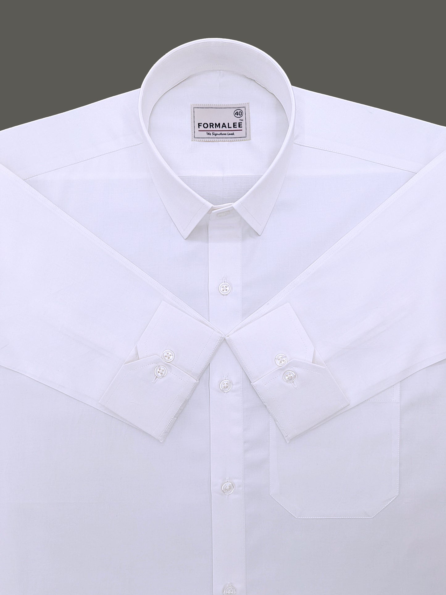 Lucentia Premium Cotton Bright White Formal Shirt