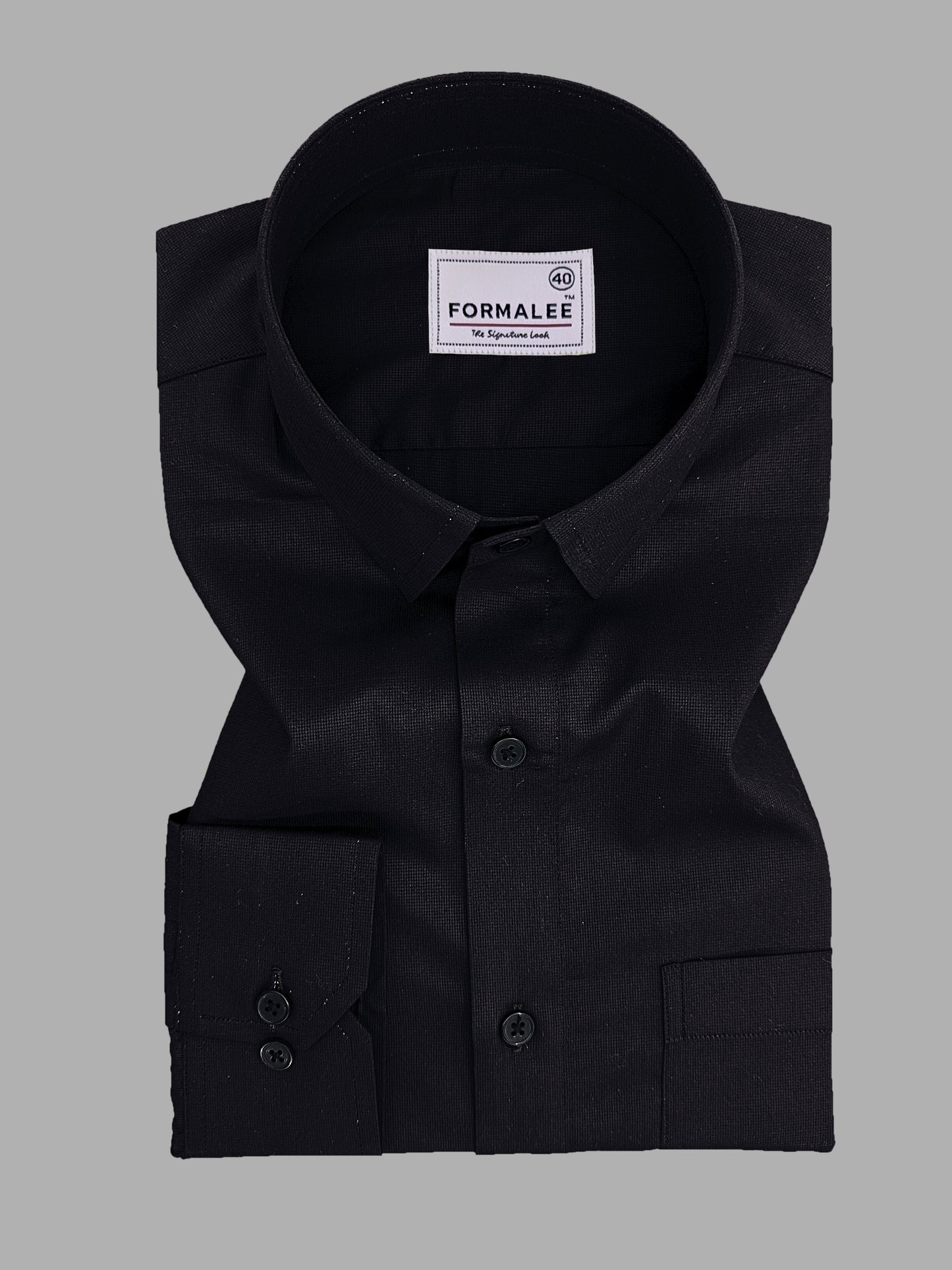 Luxurious Giza Cotton Bellique Spider Black Formal Shirt