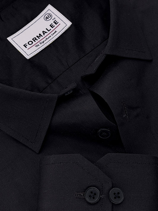 Luxurious Giza Cotton Bellique Spider Black Formal Shirt