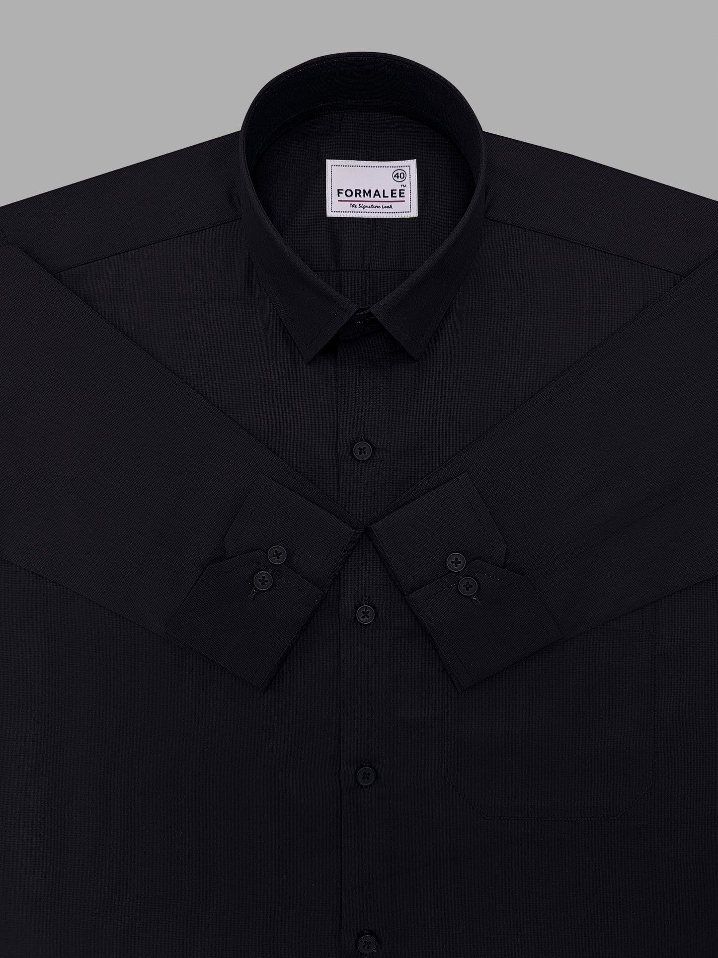 Luxurious Giza Cotton Bellique Spider Black Formal Shirt