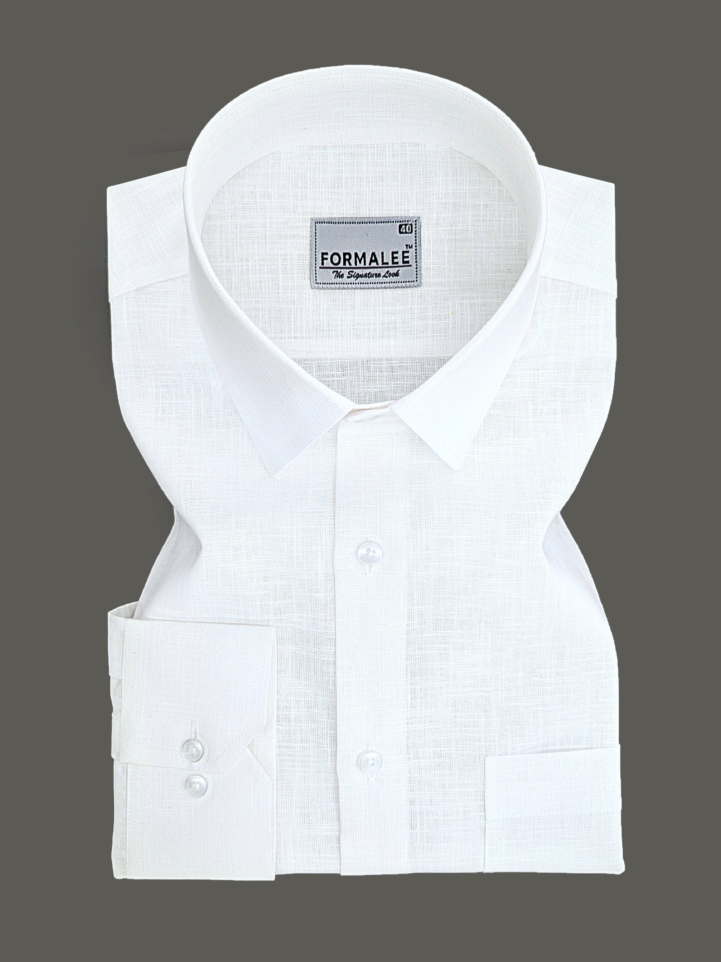 Luxurious French Linen Bright White Formal Shirt