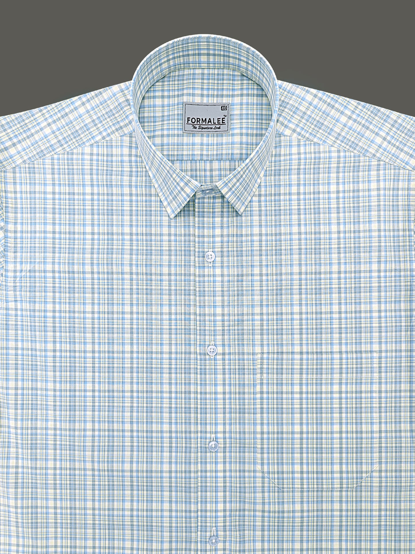 Elite Monarch Premium Cotton Blue with multi Checks Formal Shirt