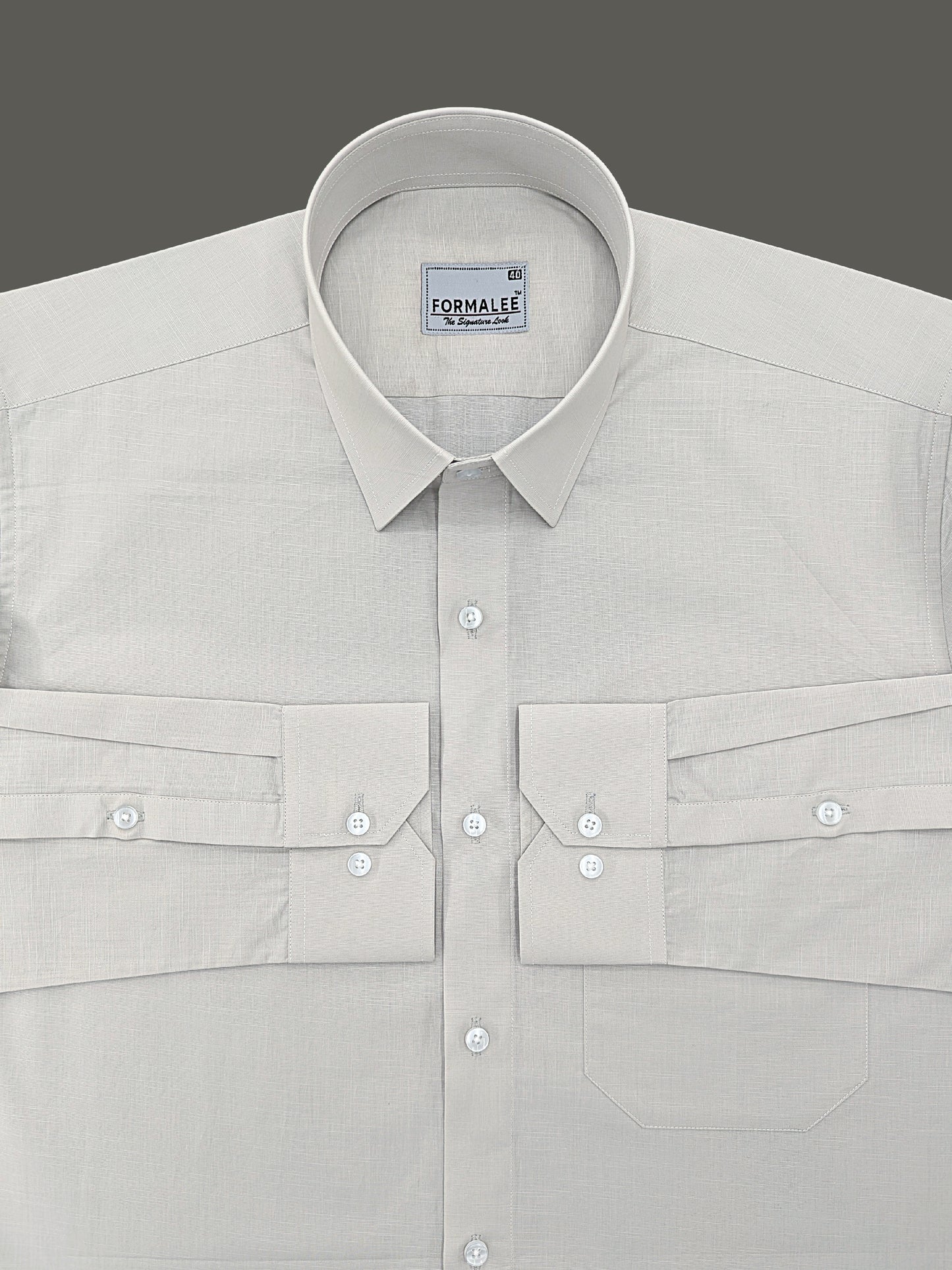 Imperium Premium Cotton Light Grey Formal Shirt