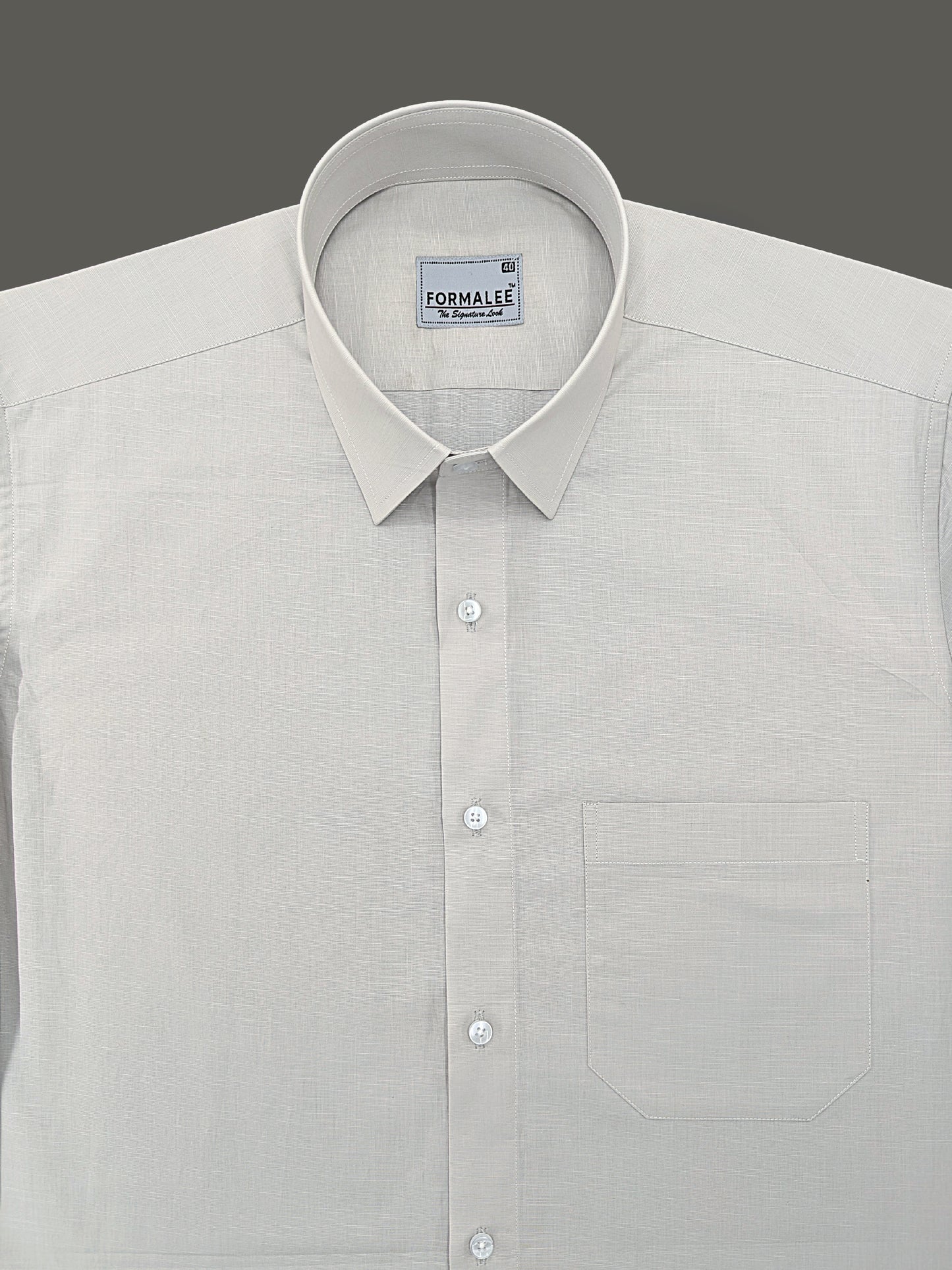 Imperium Premium Cotton Light Grey Formal Shirt