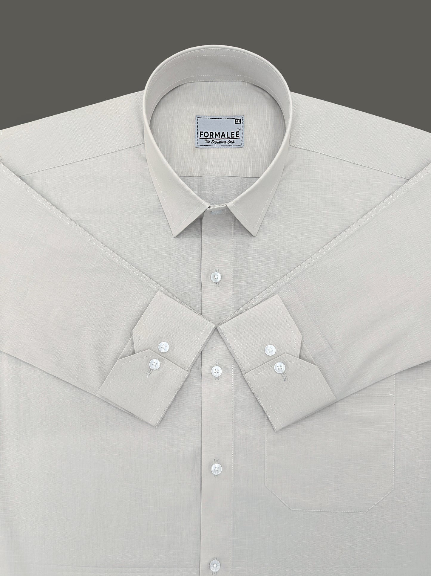 Imperium Premium Cotton Light Grey Formal Shirt