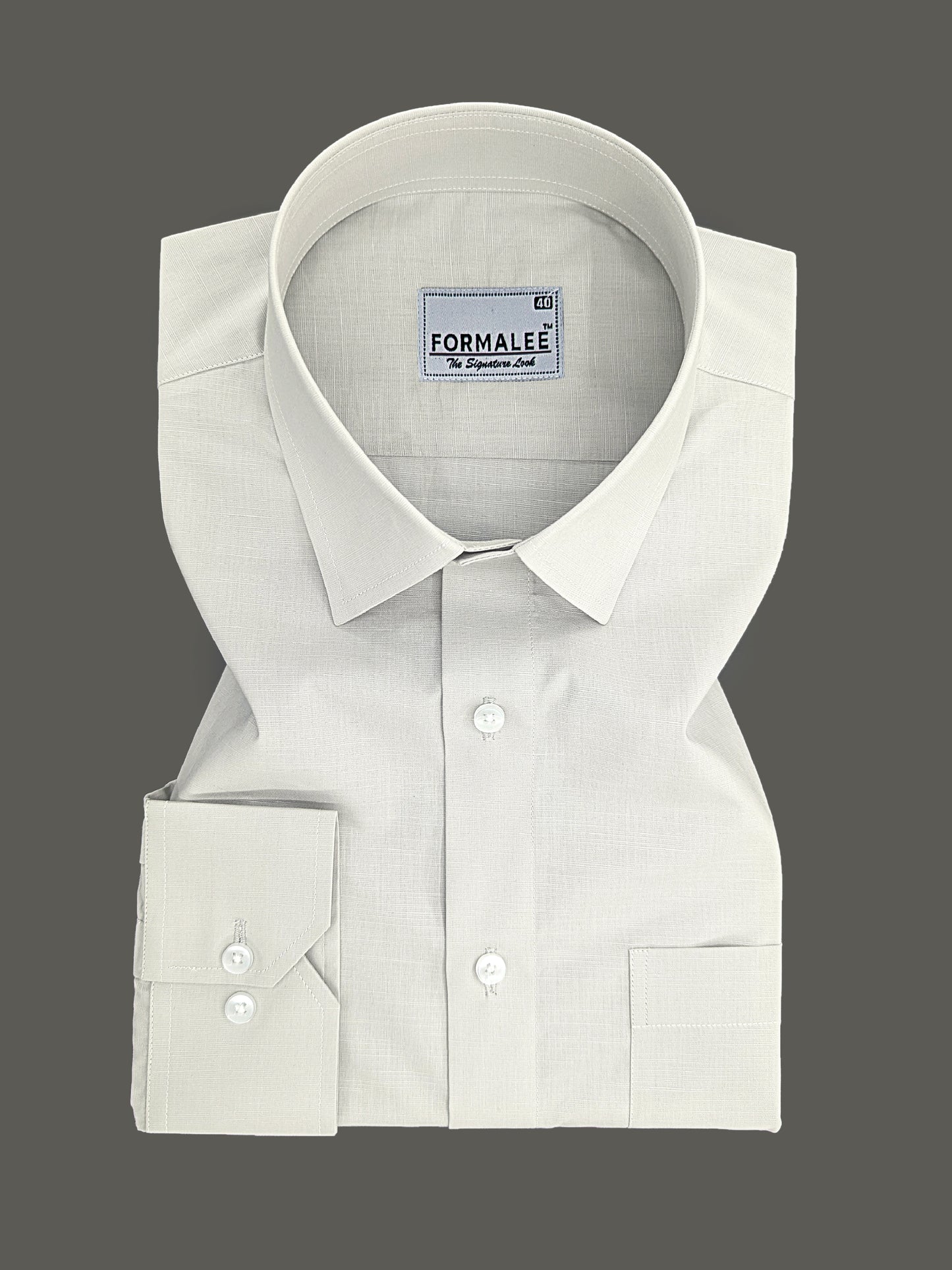 Imperium Premium Cotton Light Grey Formal Shirt