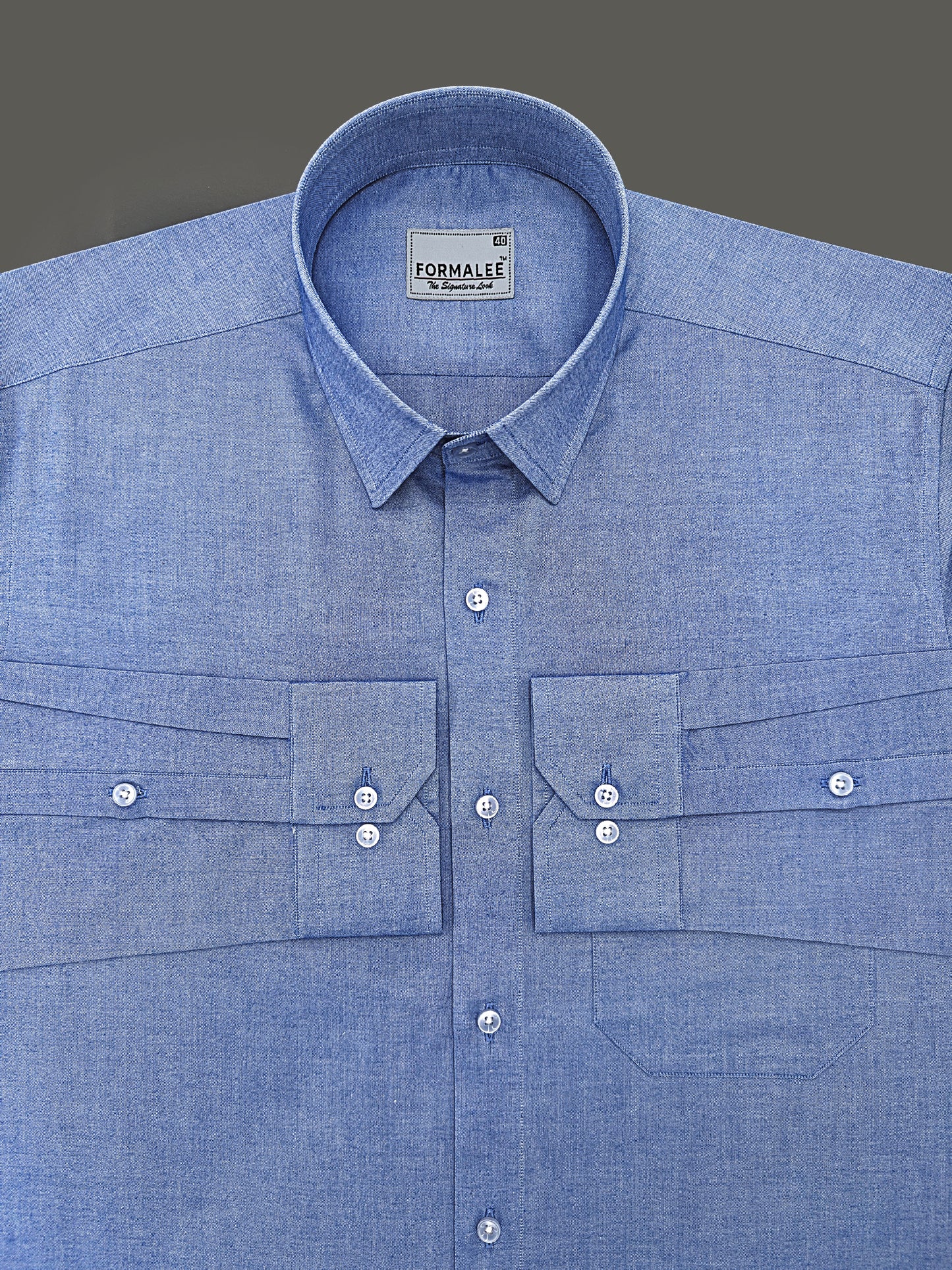Aristocrat Premium Cotton Denim Blue Formal Shirt