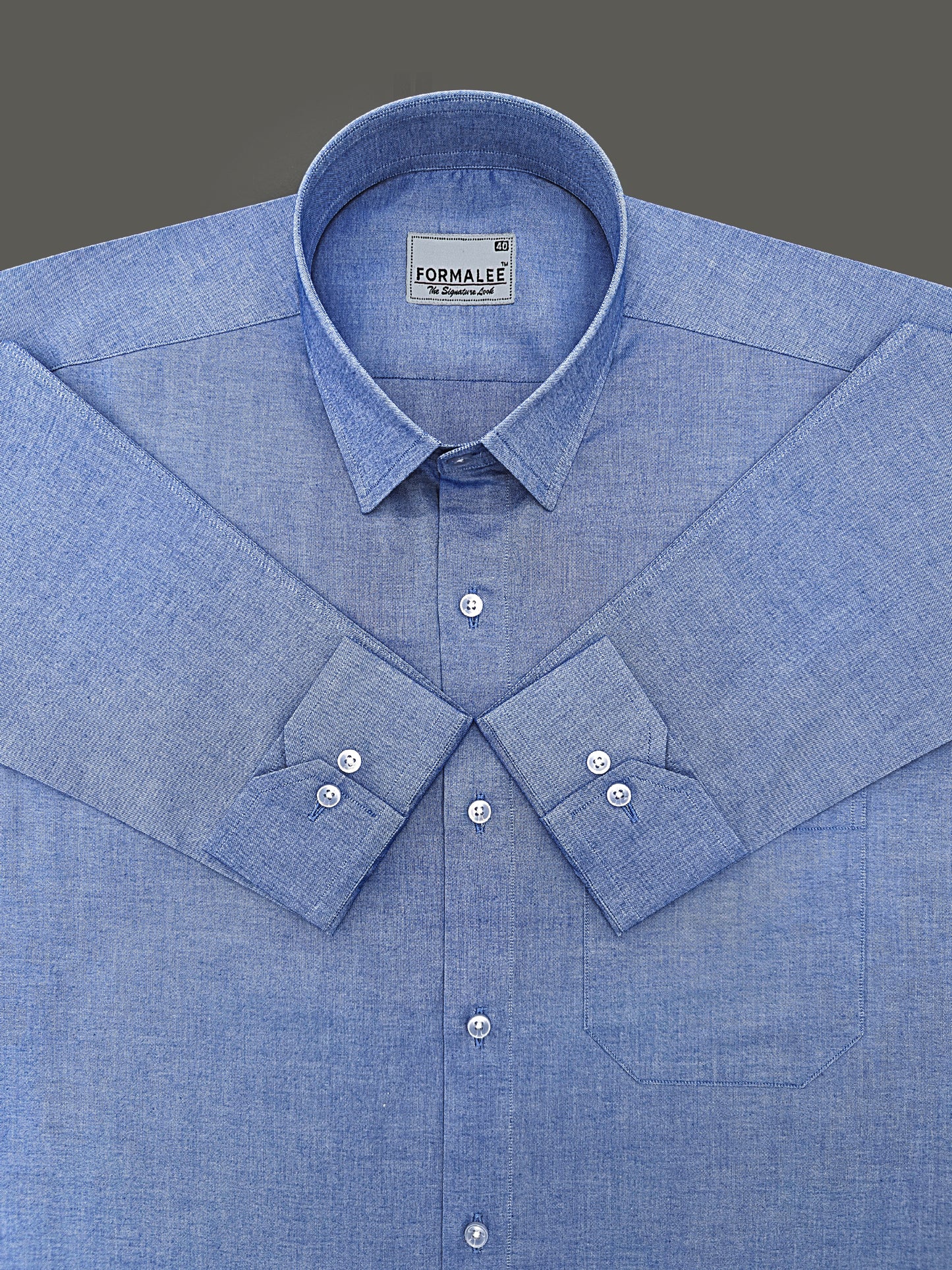 Aristocrat Premium Cotton Denim Blue Formal Shirt