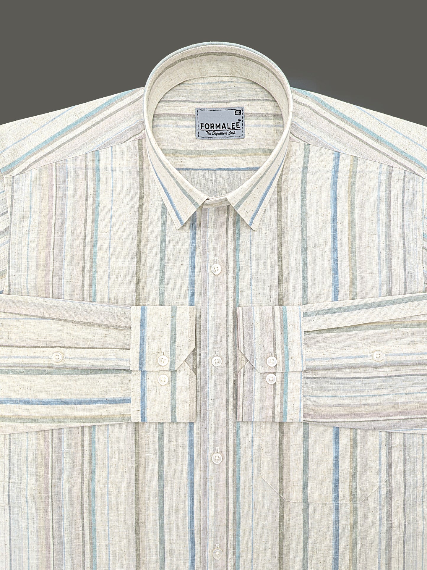Paramount Luxurious Linen Multi Colour Stripe Formal Shirt