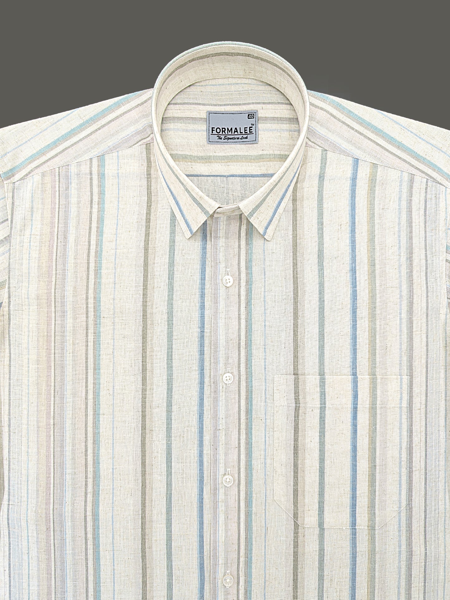 Paramount Luxurious Linen Multi Colour Stripe Formal Shirt