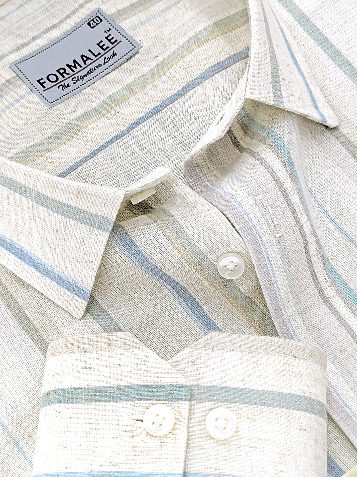 Paramount Luxurious Linen Multi Colour Stripe Formal Shirt