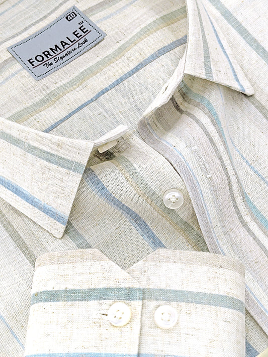Paramount Luxurious Linen Multi Colour Stripe Formal Shirt