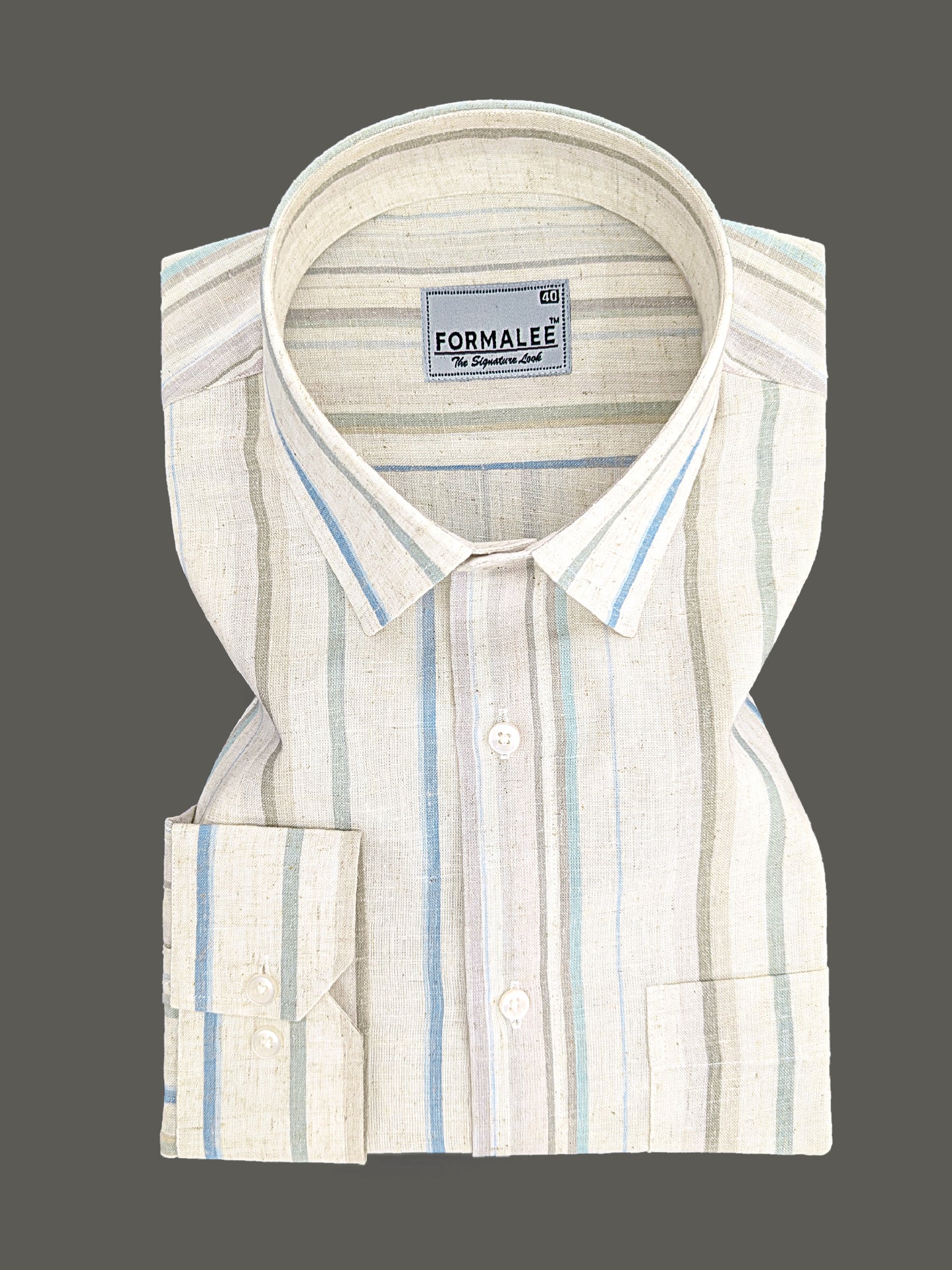Paramount Luxurious Linen Multi Colour Stripe Formal Shirt