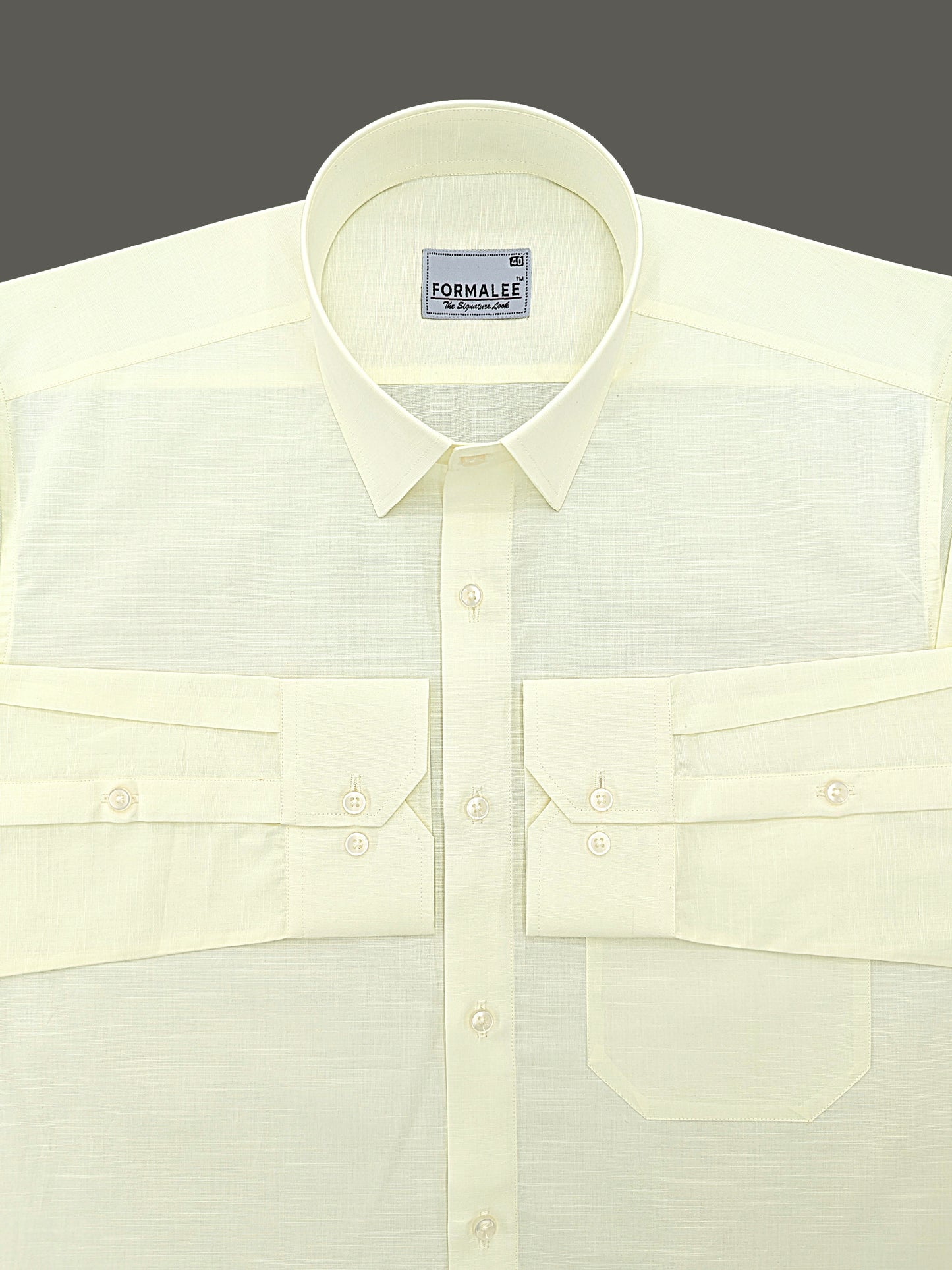 Imperium Premium Cotton Lemon Yellow Formal Shirt