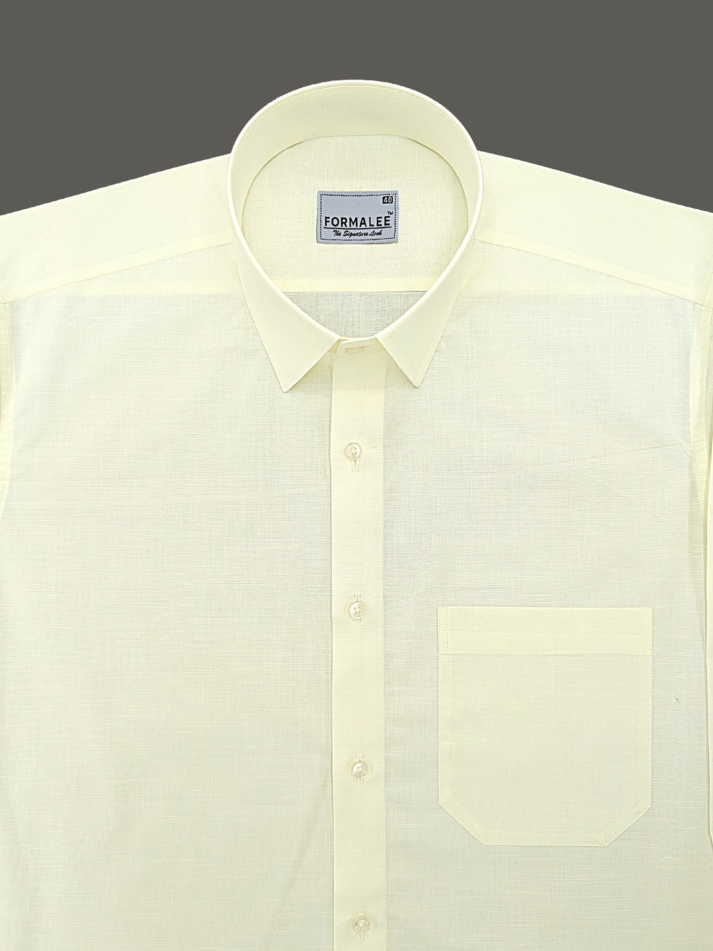Imperium Premium Cotton Lemon Yellow Formal Shirt