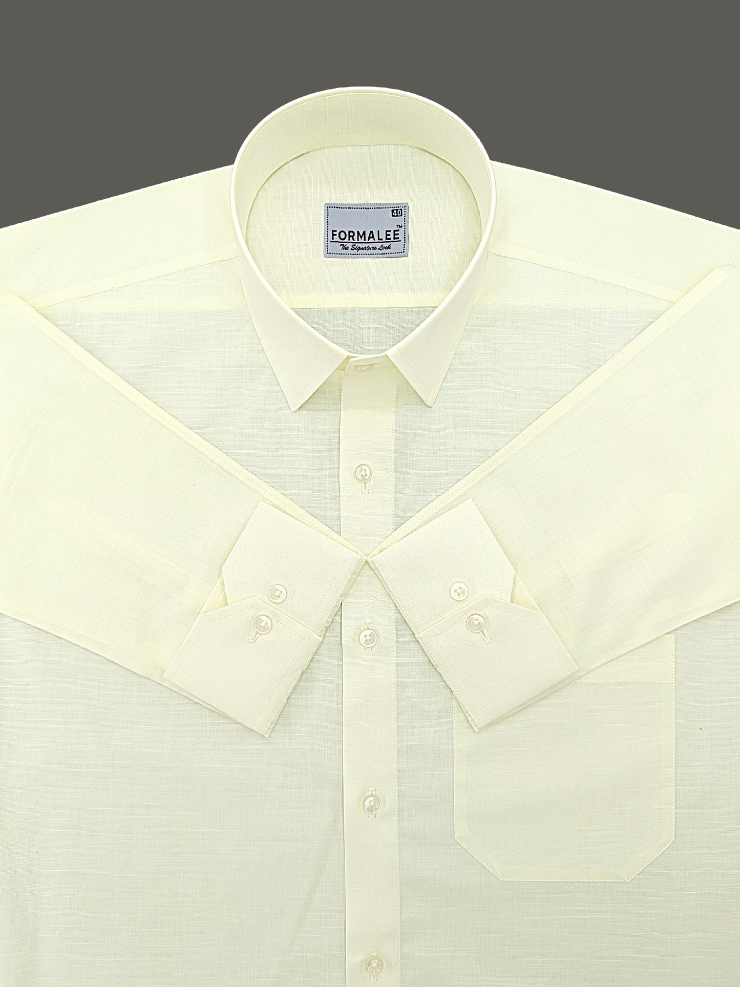 Imperium Premium Cotton Lemon Yellow Formal Shirt