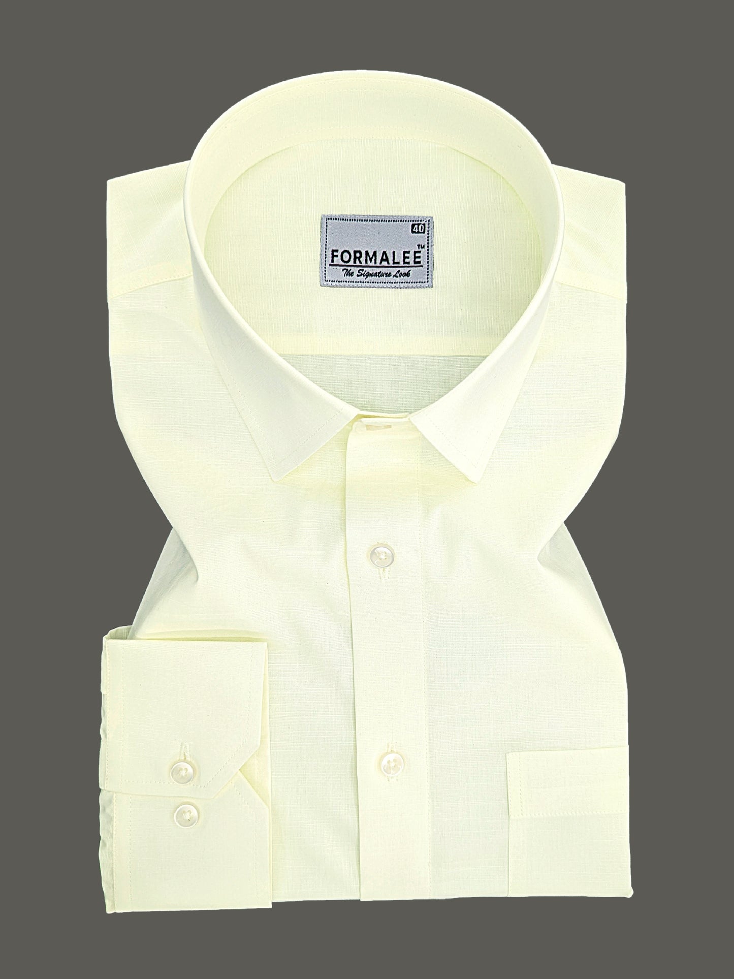Imperium Premium Cotton Lemon Yellow Formal Shirt
