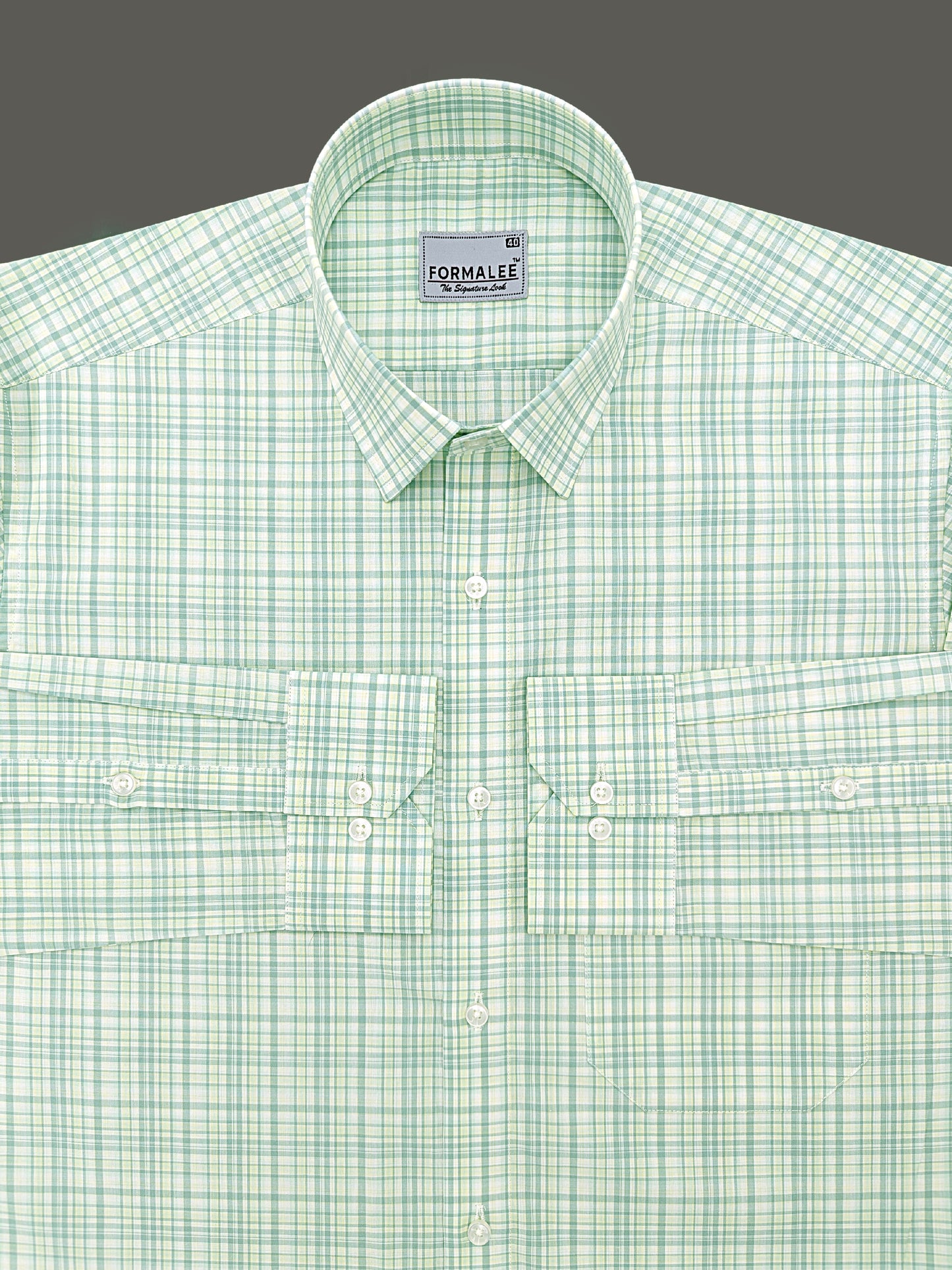 Premium Cotton Blue With Yellow Multi Check Formal Shirt For men