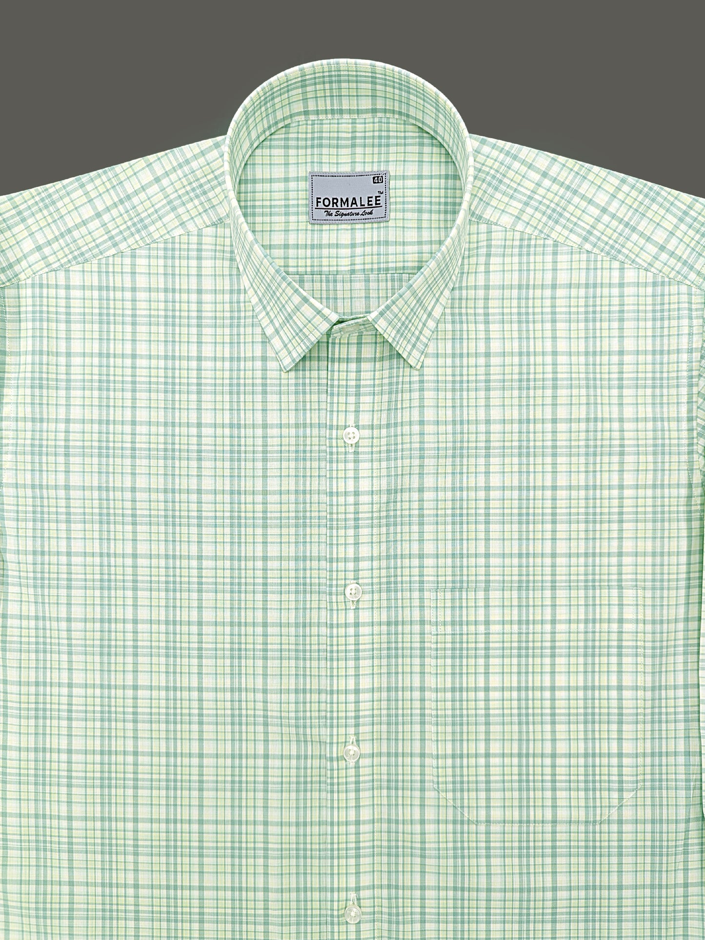 Premium Cotton Blue With Yellow Multi Check Formal Shirt For men