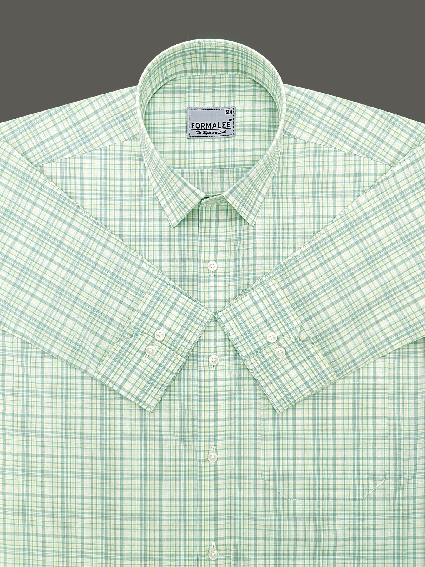 Premium Cotton Blue With Yellow Multi Check Formal Shirt For men