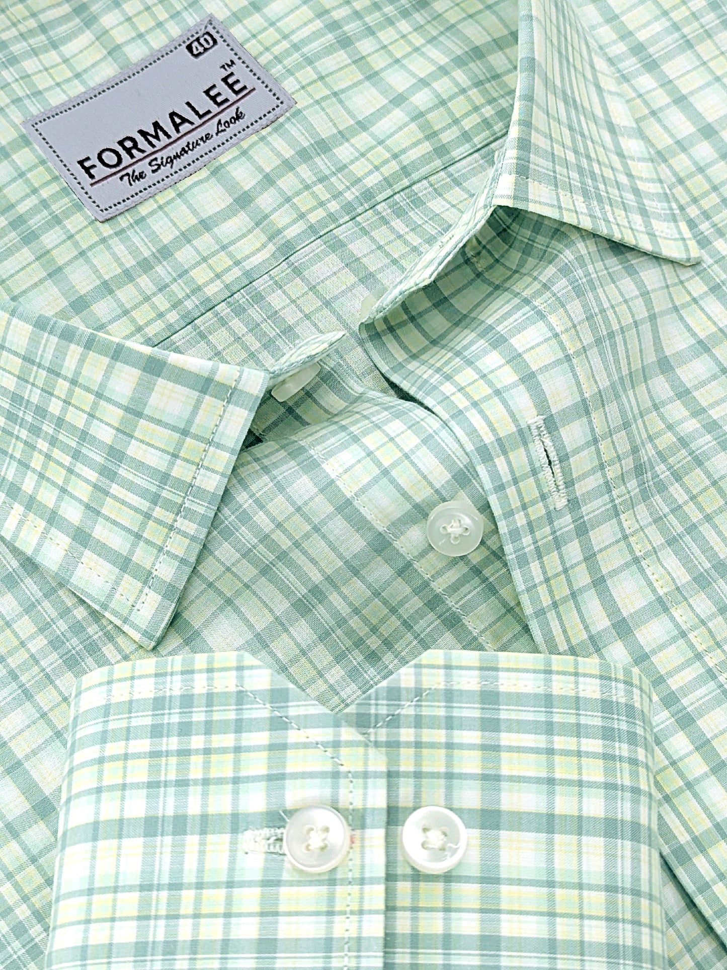 Premium Cotton Blue With Yellow Multi Check Formal Shirt For men