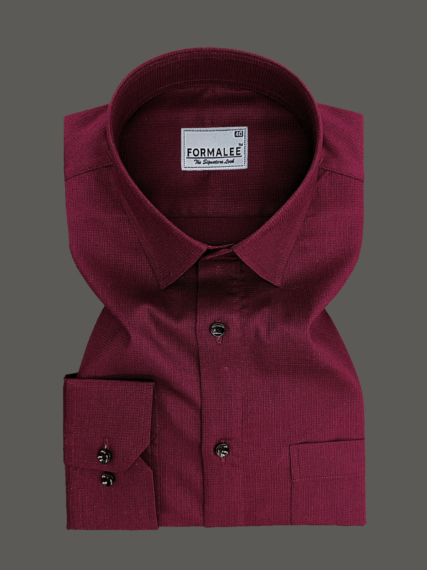 Atelier Premium Cotton Maroon Formal Shirt