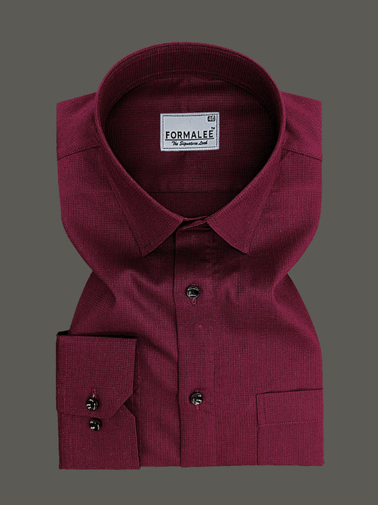 Atelier Premium Cotton Maroon Formal Shirt
