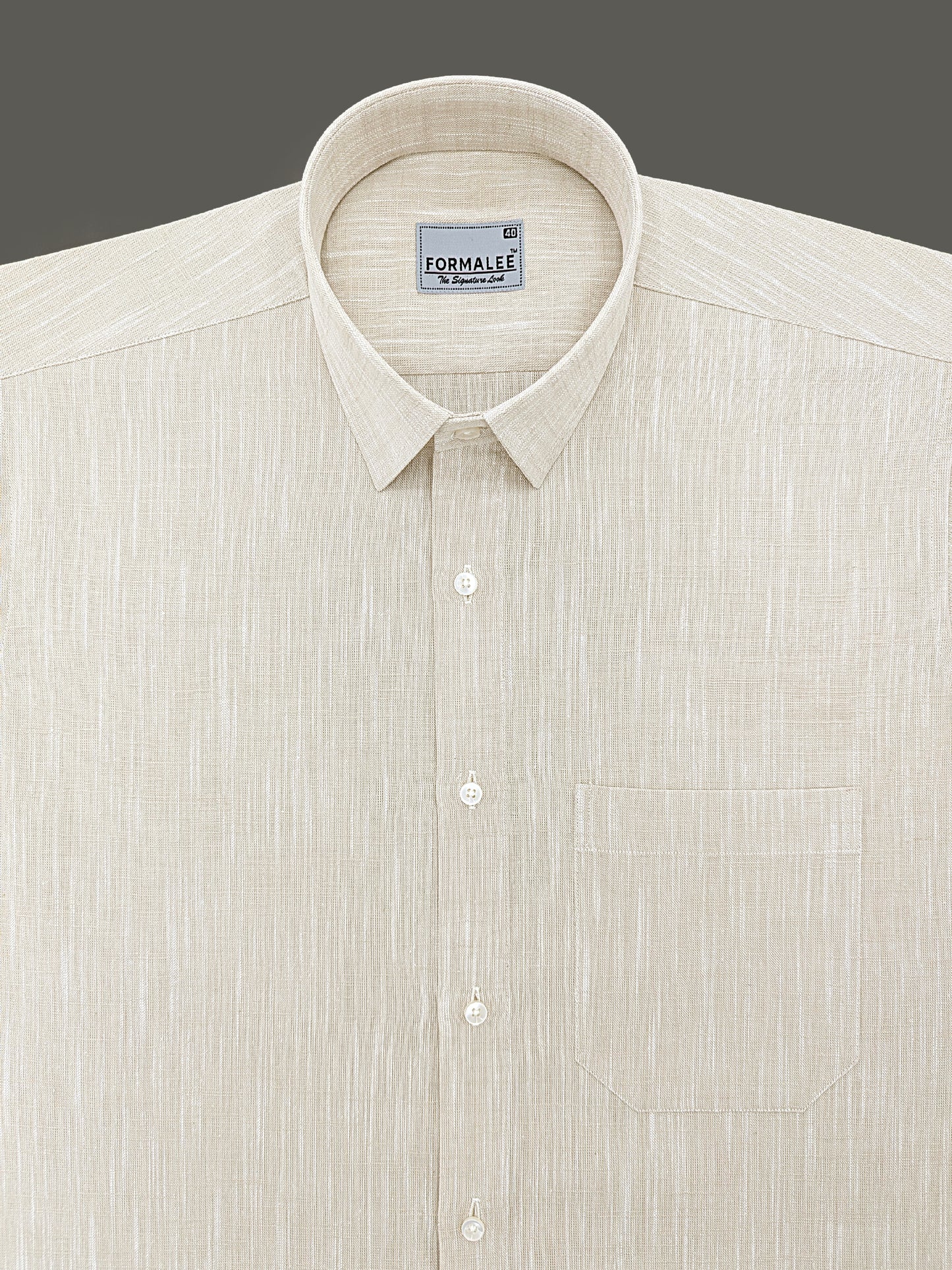 Luxurious Linen Cotton Light Brown Formal Shirt
