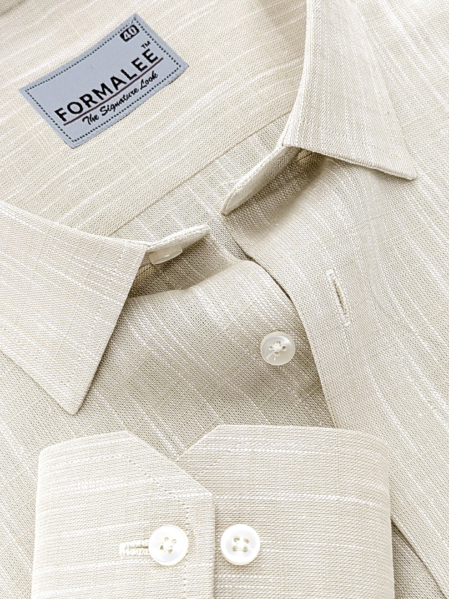 Luxurious Linen Cotton Light Brown Formal Shirt