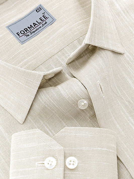 Luxurious Linen Cotton Light Brown Formal Shirt