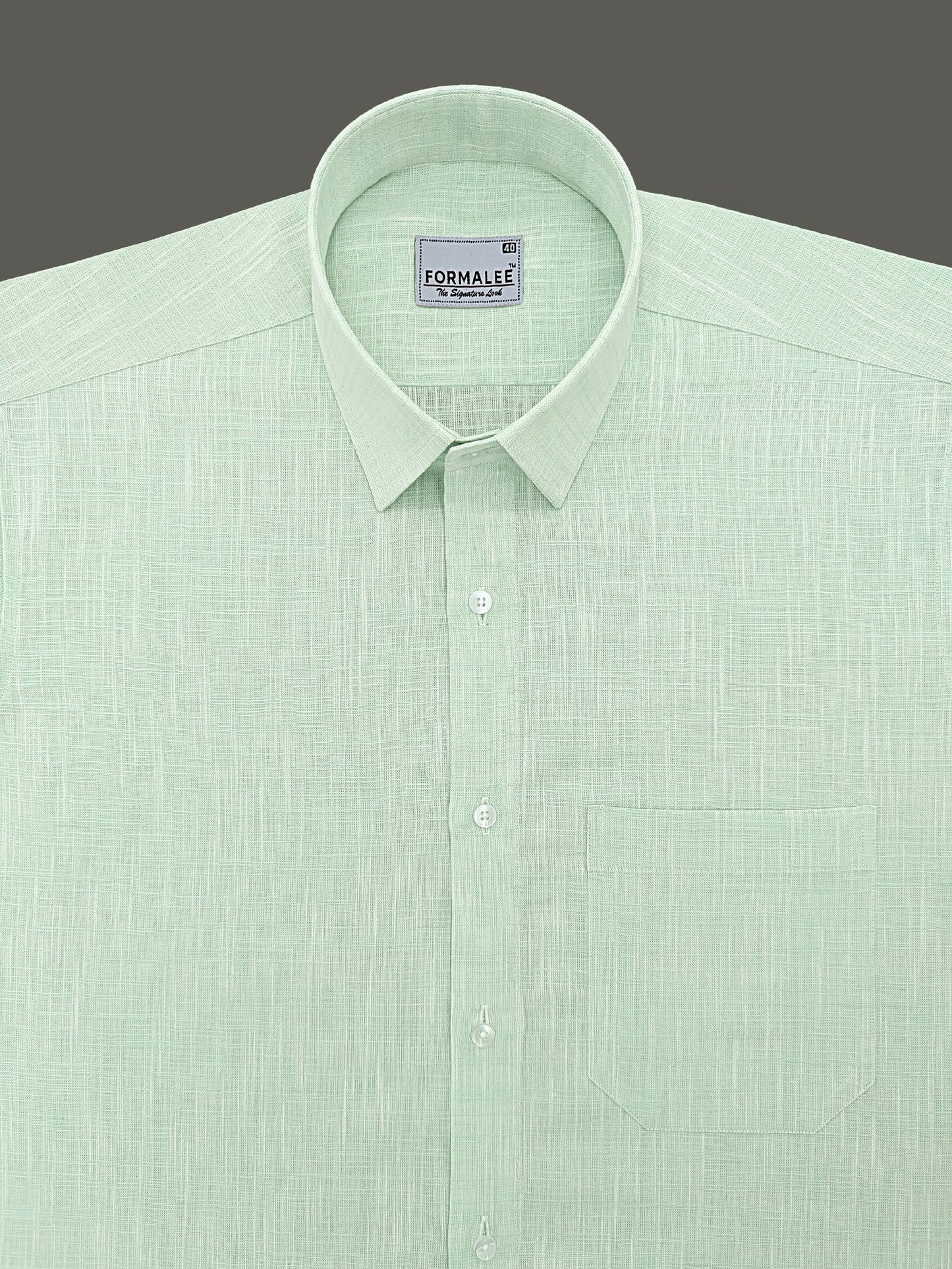 Dynasty Luxurious French Linen Caribbean Green Formal Shirt
