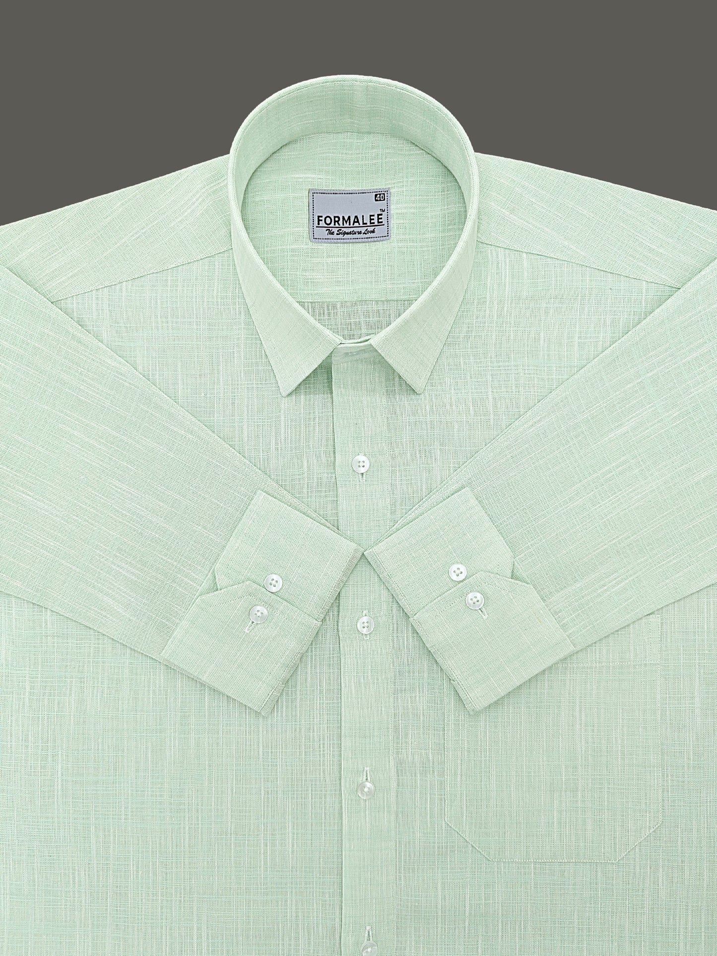 Dynasty Luxurious French Linen Caribbean Green Formal Shirt