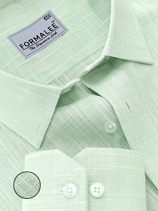 Dynasty Luxurious French Linen Caribbean Green Formal Shirt