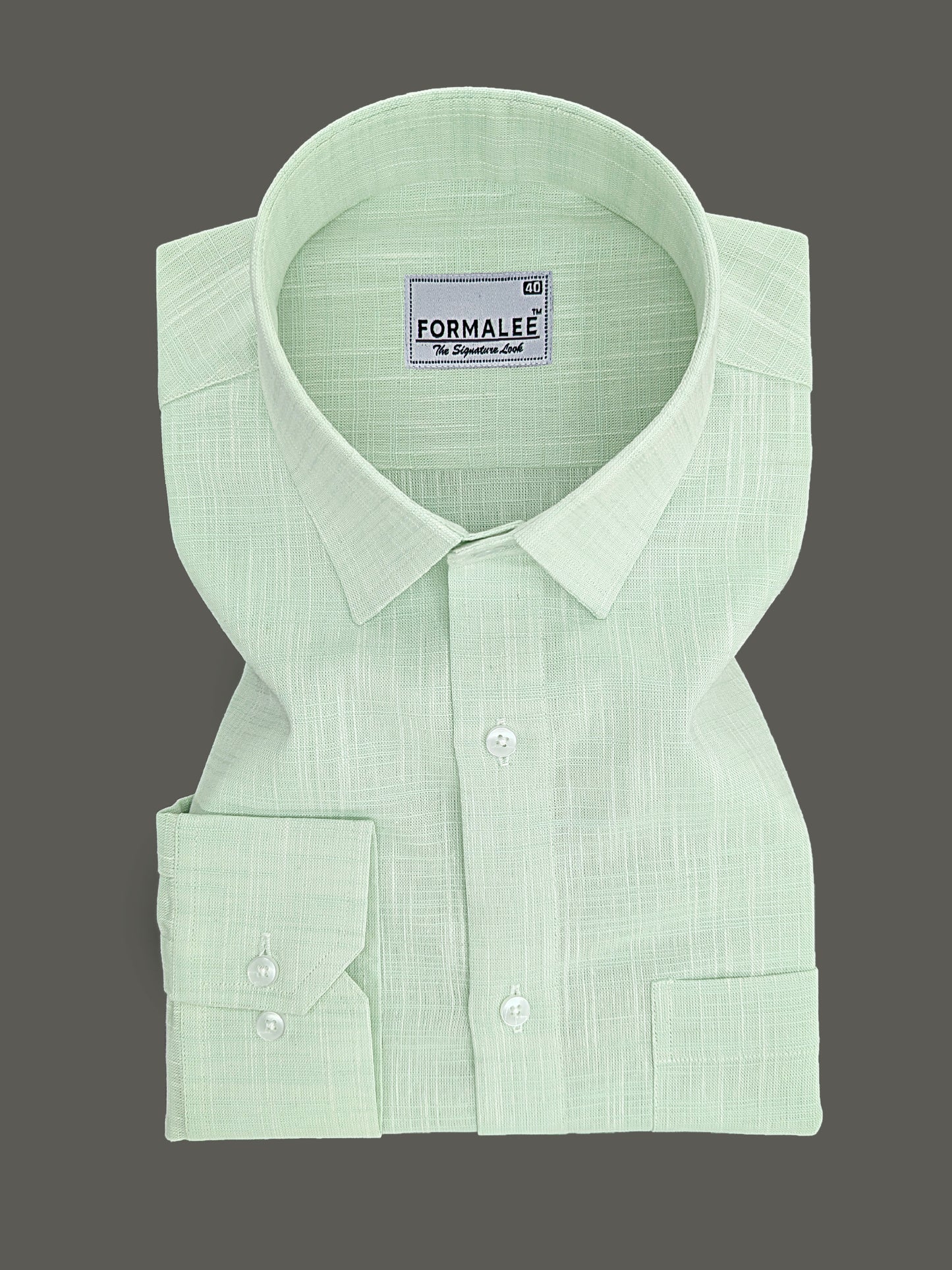 Dynasty Luxurious French Linen Caribbean Green Formal Shirt