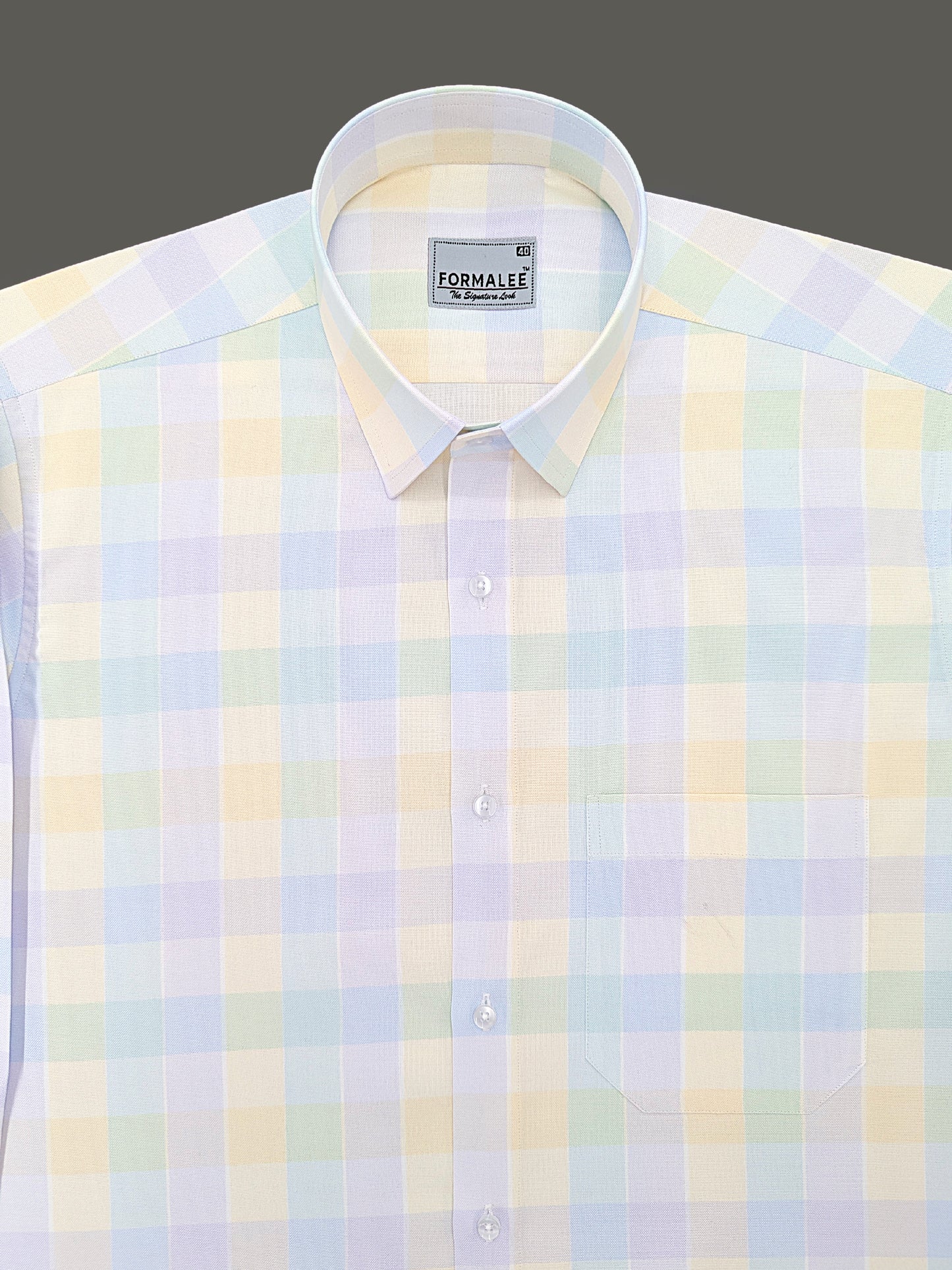 Maison Luxury Cotton Multi Color Checks Formal Shirt