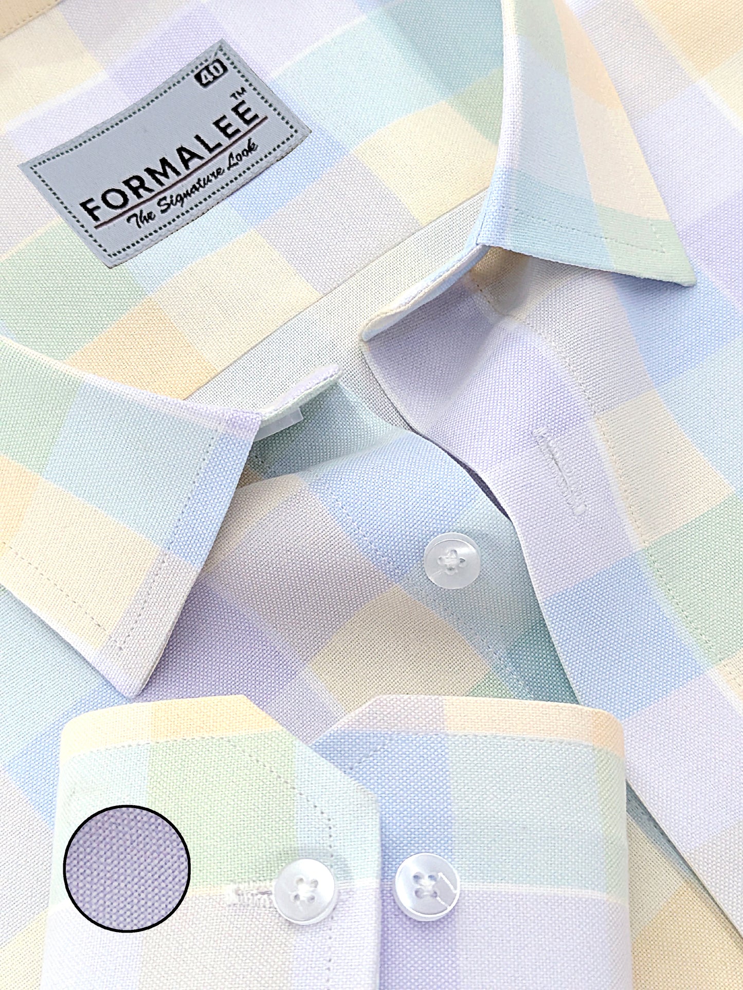 Maison Luxury Cotton Multi Color Checks Formal Shirt