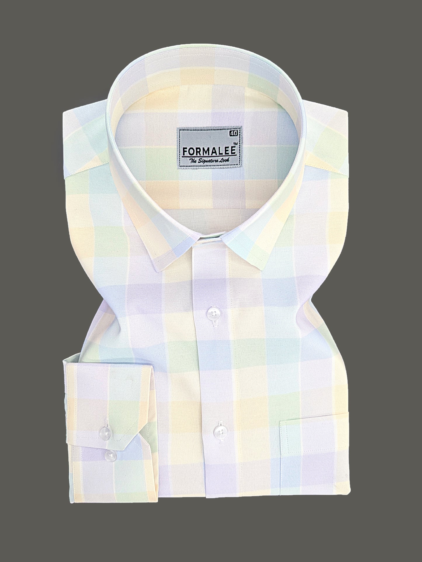 Maison Luxury Cotton Multi Color Checks Formal Shirt