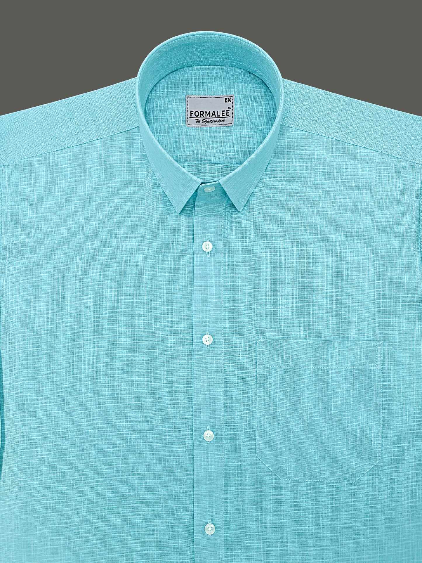 Luxurious French Linen Aqua Blue Formal Shirt
