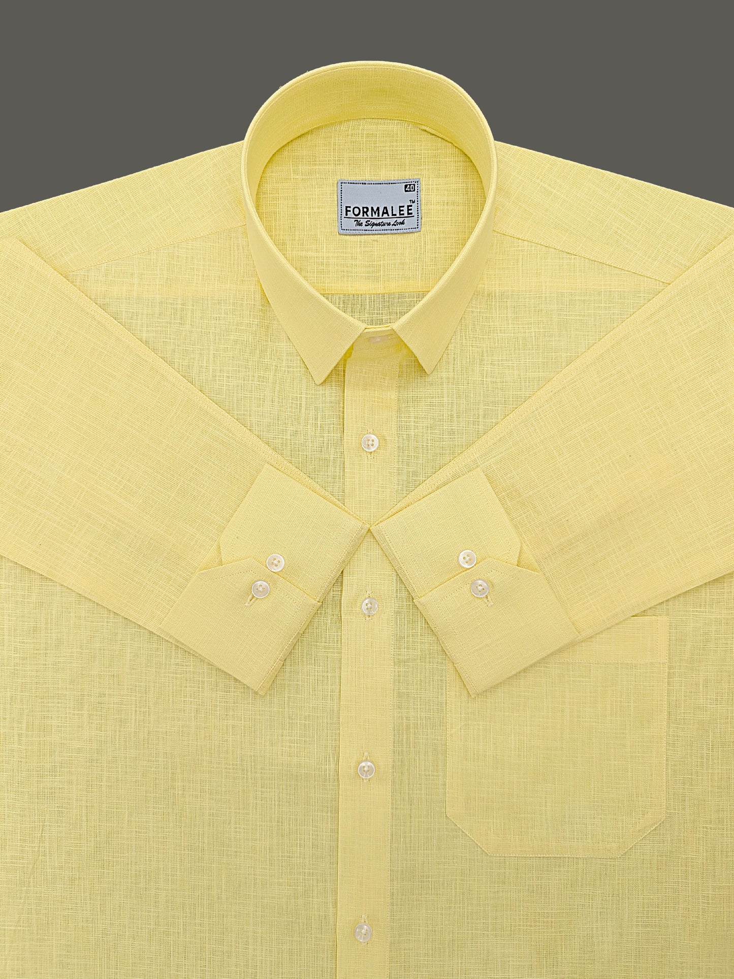 Luxurious French Linen Butter Yellow Formal Shirt