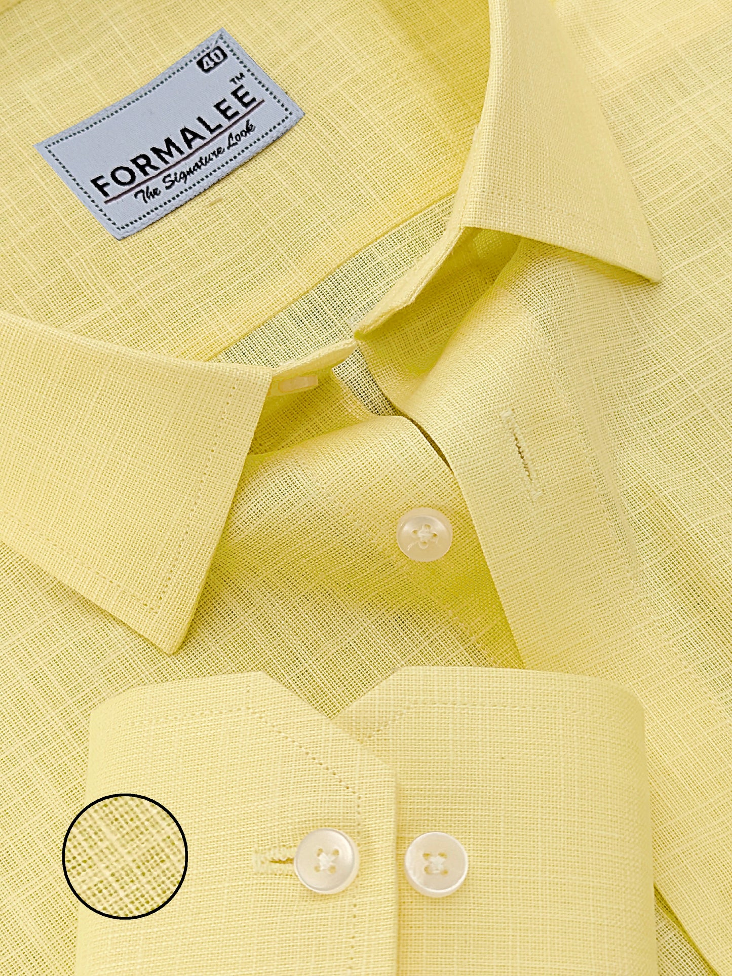 Luxurious French Linen Butter Yellow Formal Shirt