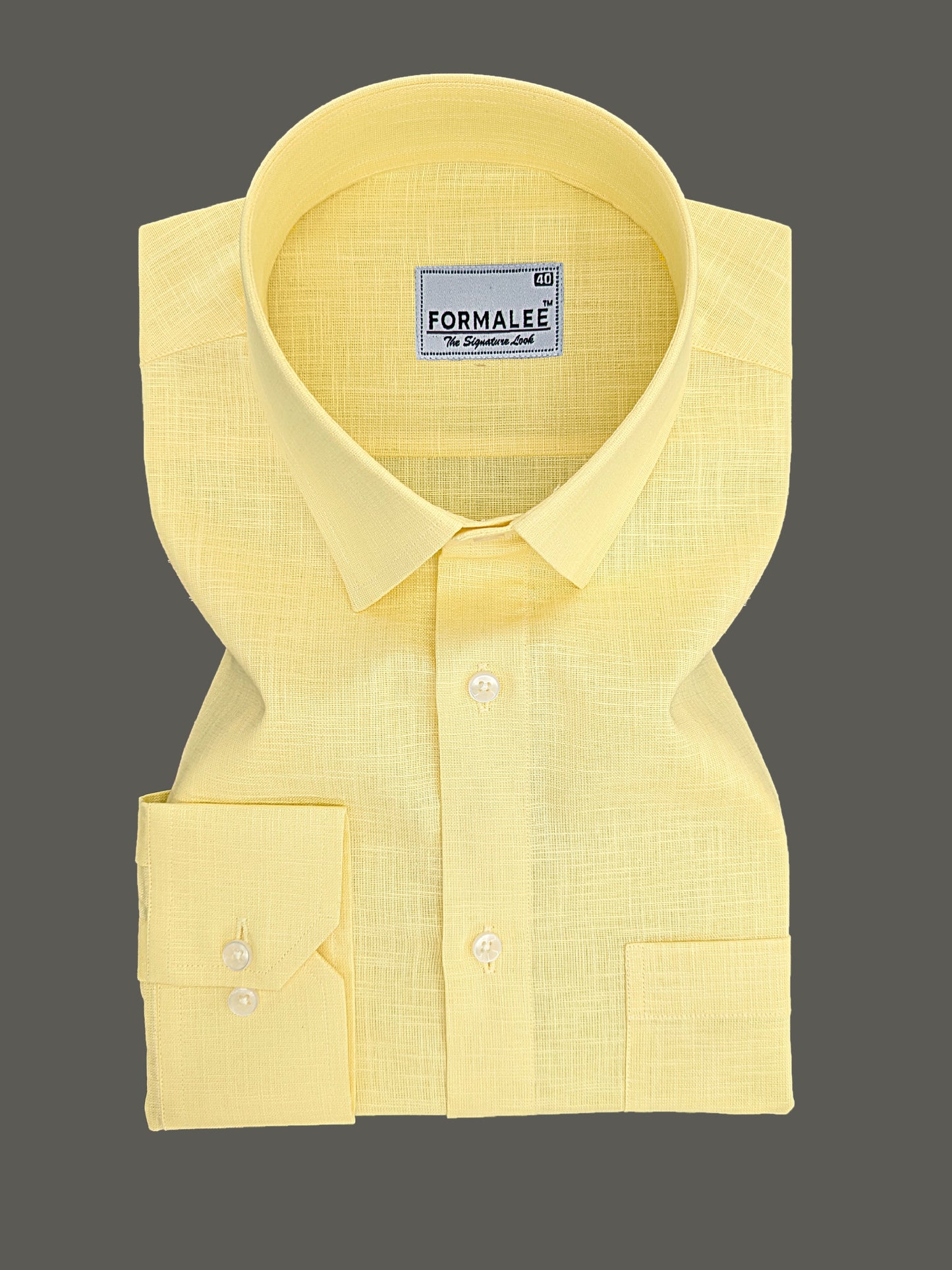 Luxurious French Linen Butter Yellow Formal Shirt
