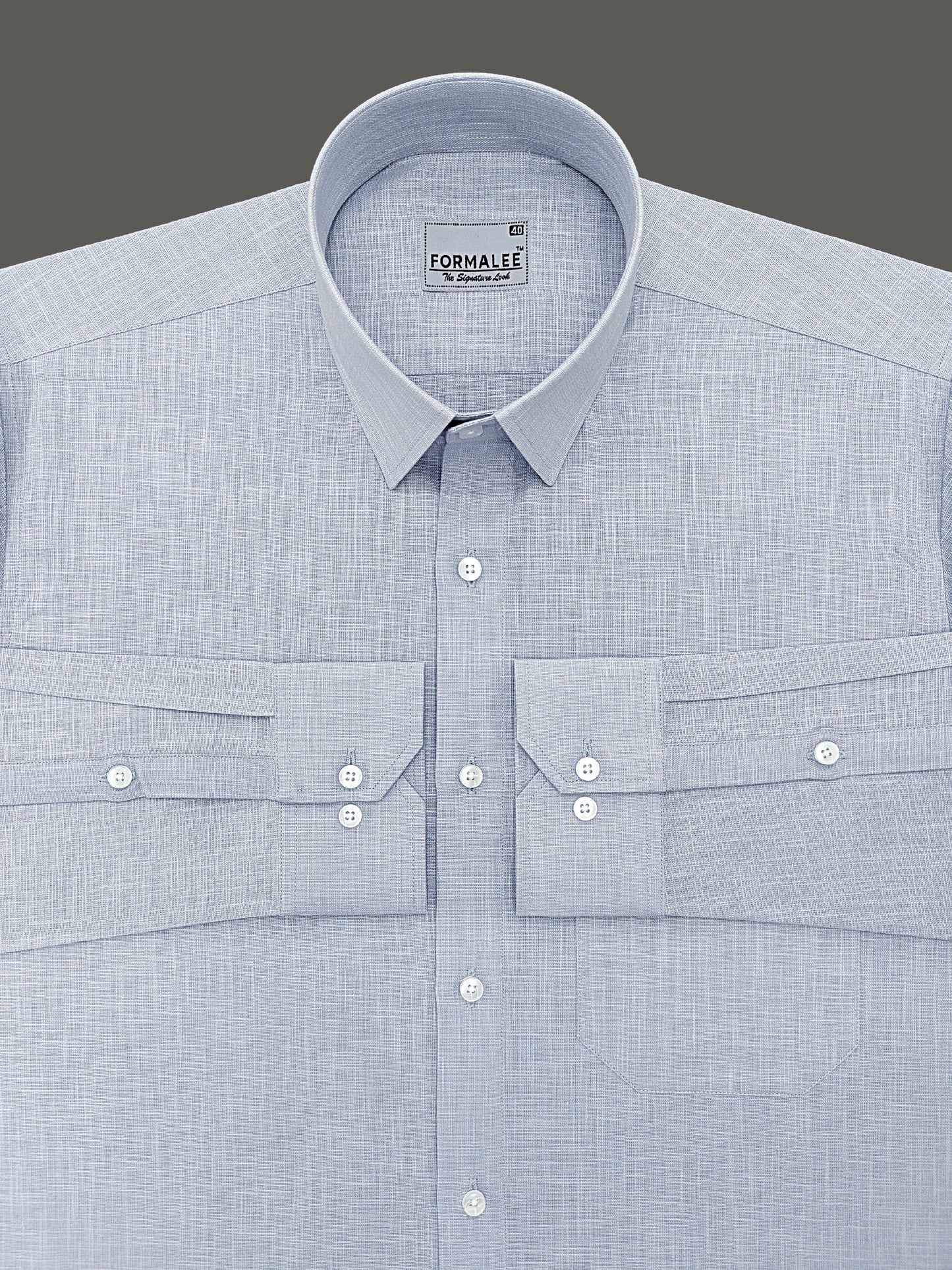 Luxurious French Linen Dove Grey Formal Shirt