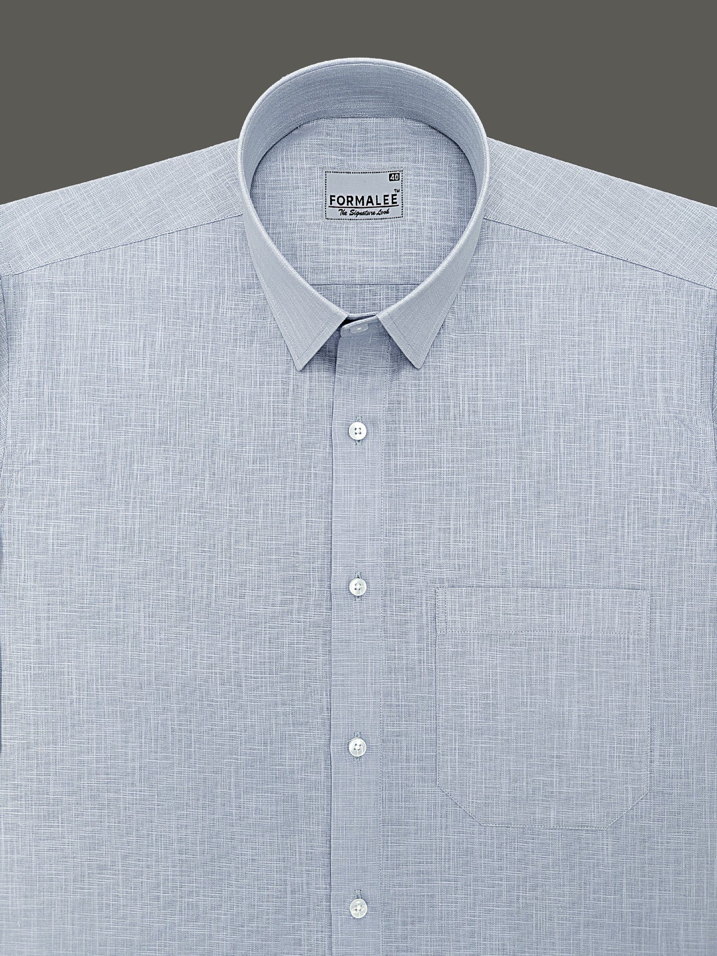 Luxurious French Linen Dove Grey Formal Shirt