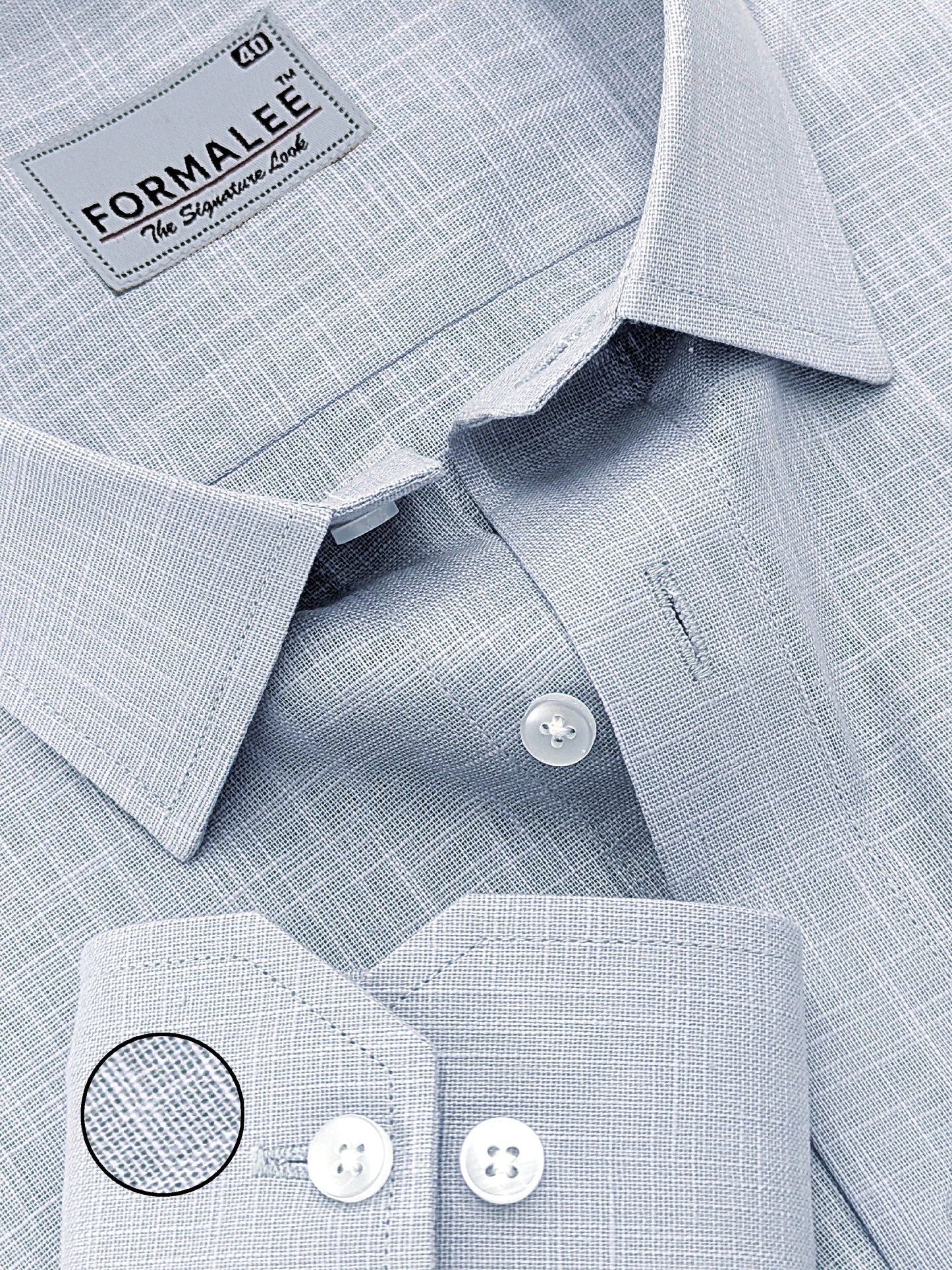 Luxurious French Linen Dove Grey Formal Shirt
