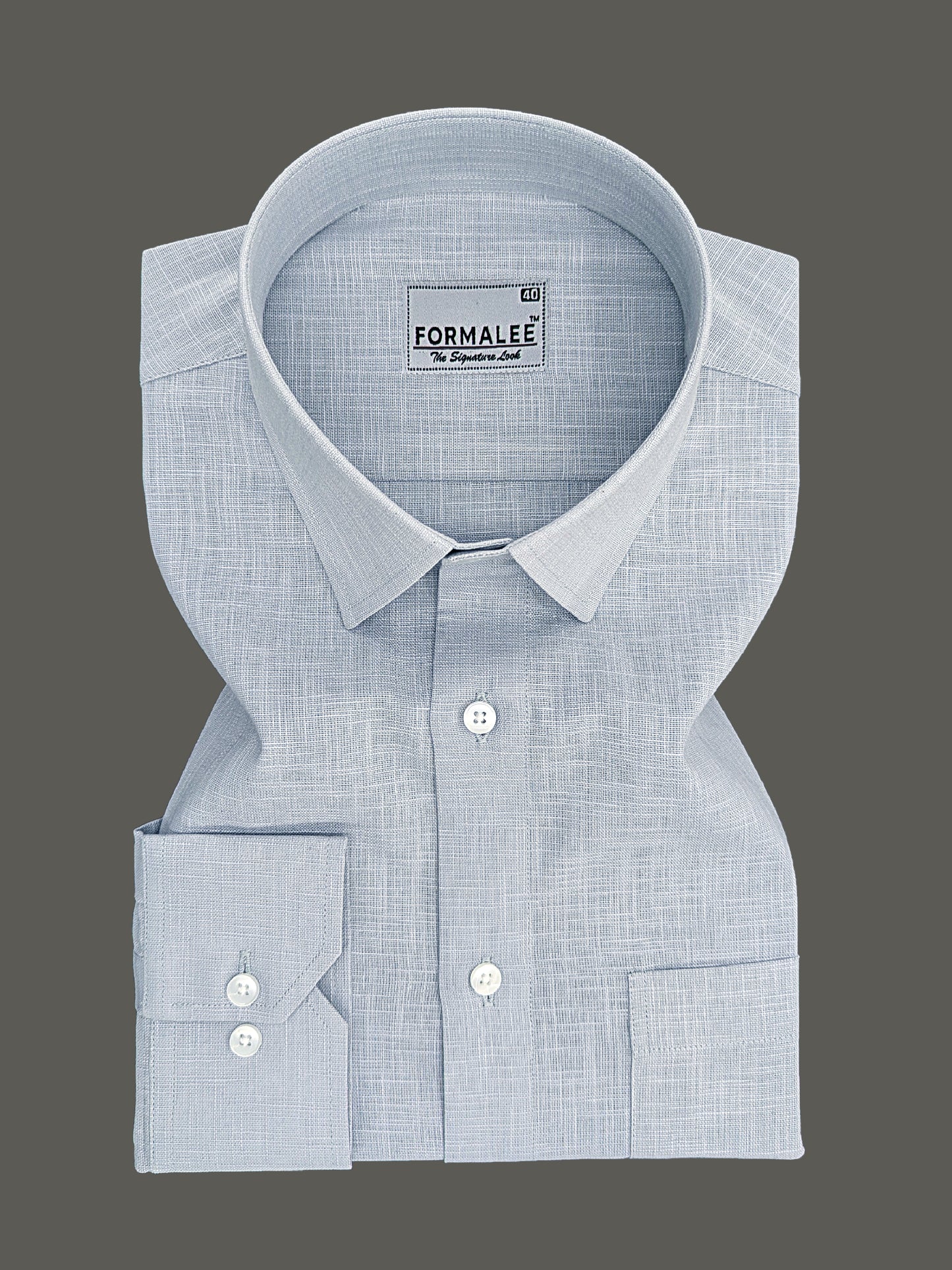 Luxurious French Linen Dove Grey Formal Shirt